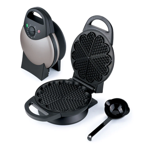 <span class=keywords><strong>Gaufrier</strong></span> électrique en acier inoxydable en forme de cœur avec contrôle de brunissement réglable sur 7 niveaux, fer à gaufres rond classique 1400W - Product Image 5