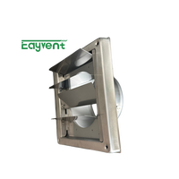 Grille d'aération carrée en acier inoxydable 304 avec volet anti-courant d'air à gravité, couvercle de sortie d'air mural pour extracteur extérieur