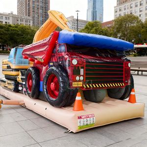 Château gonflable commercial 0,55 mm PVC, parcours d'obstacles gonflable, thème excavatrice, château gonflable pour adultes et enfants - Product Image 1