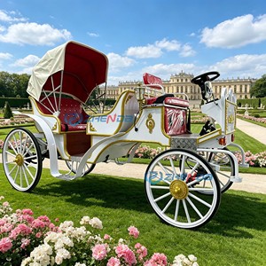 Hot-selling electric carriages, classical white and red sightseeing <b>coaches</b> and wedding party carriages are sold - Product Image 3