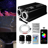Kit de plafonnier de voiture 32W Twinkle PMMA Optic Light IP33 pour décoration intérieure, LED RGBW avec télécommande, contrôle sonore et via application, 6,5 pieds, 0,75 mm, effet étoilé