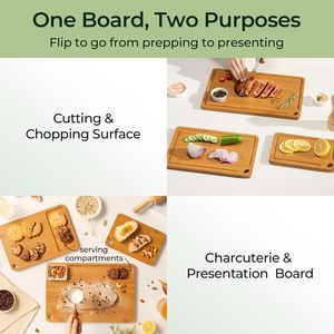 Ensemble de 3 planches à découper en bambou carbonisé personnalisées, écologiques, avec rainure profonde pour les jus - Product Image 4