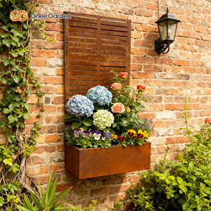 Corten Steel Eco-Friendly Modern Planter Privacy <b>Screen</b> Outdoor Garden <b>Partition</b> Raised Planting Box - Product Image 5