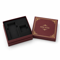 Emballage cadeau en carton rigide à deux pièces avec estampage à chaud, gaufrage, insert en mousse, logo personnalisé, impression personnalisée pour bougie