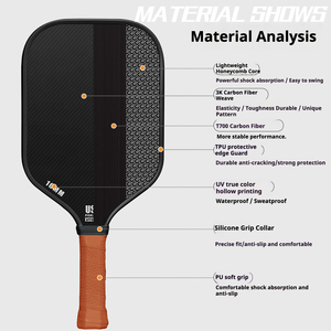 Kit de raquettes de pickleball en fibre de carbone 3K de 16 mm avec sac, balles, surface texturée à haute rotation, raquette de tennis légère, en stock - Product Image 2
