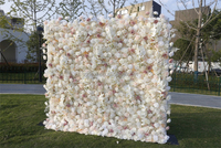2025 nouveau 5D blanc soie Rose fermeture éclair fleur mur Design moderne 8x8 fleur artificielle pour Pâques mariage décorations murales