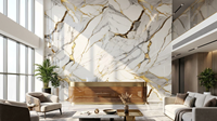 Planche SPC UV résistante aux rayures, feuille de marbre PVC haute densité pour revêtement mural de bâtiments commerciaux