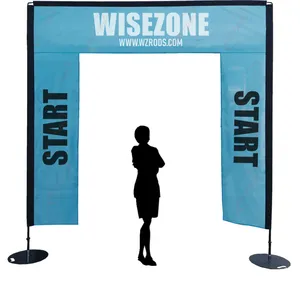 Weihai Wisezone top selling 3m 4m event banner gate custom logo easy promotion 4 meter run sport used door banner frame