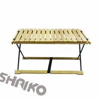 Table de camping pliable d'extérieur, table de pique-nique en bois, table de loisirs portable