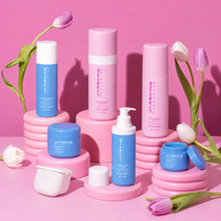 Ensemble de soins de la peau Clean Beauty, emballage flexible, flacon pompe sans air personnalisé de 50, 100, 150 ml, bouteille en plastique PP, lotion avec pot à crème rechargeable