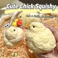 Jouet anti-stress Squishy Poussin en silicone moelleux et réaliste