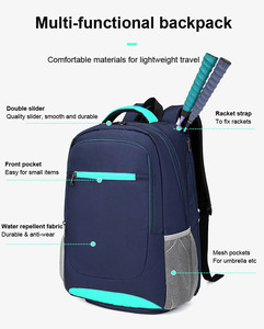 Sac de sport multifonctionnel pour jeunes, grande capacité, pour raquettes de badminton et de tennis, avec compartiment pour ordinateur portable 15,6 pouces et poche pour chaussures - Product Image 4
