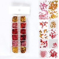 Paso Sico French Kit de Nail Art 3D Multi-Designs, Formes Irrégulières Feuille d'Érable, Couleurs Chatoyantes, Paillettes Créatives DIY pour Manucure