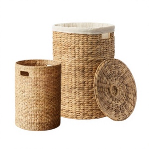Decorative <b>Storage</b> Hamper with 100% Cotton Fabric Liner Handcrafted Multifunction Paper Rope Laundry <b>Basket</b> - Product Image 2