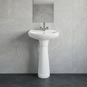 White Square Ceramic Art Pedestal Wash Basin Single Hole Fashionable Bathroom Sink Sanitary Ware Collection - Product Image 5