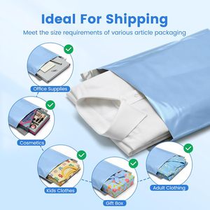 Sobres de Polietileno Azul Claro de 12x15.5 Pulgadas, Paquete de 100 Unidades, Bolsas de Envío Autosellables Medianas y Gruesas, Sobres Impermeables para Envíos - Product Image 4