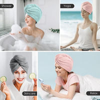 Custom logo Wholesales Personalized SPA Absorbent Quick Dry Soft Turban Button Twist Wrap Microfiber Hair Barber Salon Towel