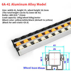 Промышленные алюминиевые профильные направляющие, роликовые конвейерные линии с пластиковыми колесами для сборочных линий - Product Image 6