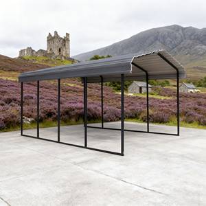 Nouveau design 2025 – Garages préfabriqués en acier galvanisé 11ft x 19ft, résistants au vent, renforcés, spacieux, compatibles pour le stationnement de camping-cars et caravanes - Product Image 1