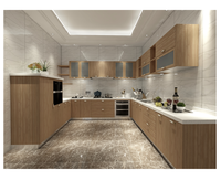Renovation de cuisine moderne, aménagement durable des armoires en acier inoxydable, îlots, plan de travail en granit artificiel, écologique, ignifuge