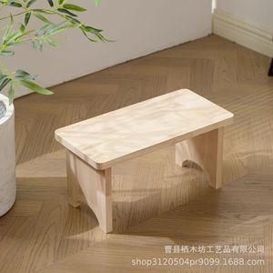 Solid Wood Toilet <b>Stool</b> Small Size Durable Multipurpose Kids Chair <b>Bathroom</b> <b>Stool</b> - Product Image 4