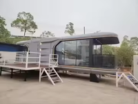 Villa capsule moderne de luxe de 11,5 m² préfabriquée avec salle de bain et chambre, structure en acier, installation rapide pour 3 personnes, hôtels