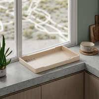Plateau de service rectangle en mélamine, incassable, meilleure vente