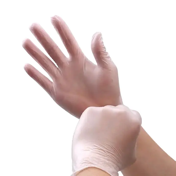 Junda vente directe d'usine PVC sans poudre jetable main transparent CE avec des gants en vinyle en plastique gants en vinyle stériles ménagers