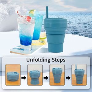 Gobelet à café pliable réutilisable en plastique personnalisé avec couvercle, idéal pour les cadeaux, promotionnel et pratique pour l'extérieur - Product Image 2