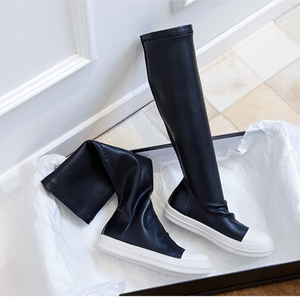 35-44 Best Selling Fall Winter New Fashion Soft Material Sock Fashion Knee High Leather <b>Boots</b> for Ladies - Product Image 3
