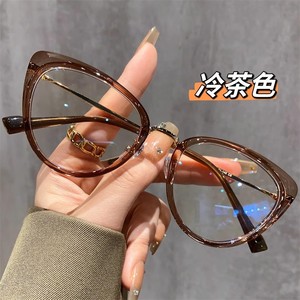 Gafas ópticas de montura completa estilo ojo de gato para mujer, montura ancha, lentes transparentes, material Cr39, estilo 2024 - Product Image 3
