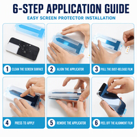 Protecteur d'écran en verre trempé pour téléphone, installation facile sans poussière, outil d'application pour iPhone 11 12 13 14 15 16 Pro Max Plus
