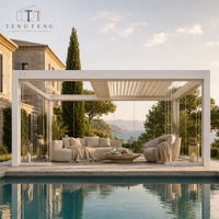 Pergola à lames orientables en aluminium sur mesure, structure d'ombrage extérieure imperméable pour jardin, terrasse, patio
