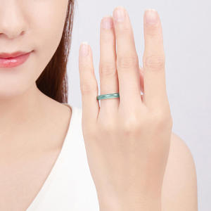 แหวนหยกน้ำเงินธรรมชาติ หยกเจไดต์ สำหรับทุกเพศ สีเขียวเทอร์ควอยซ์ สไตล์จีน ดีไซน์คลาสสิก ของแท้ พร้อมใบรับรอง JZ05 - Product Image 5