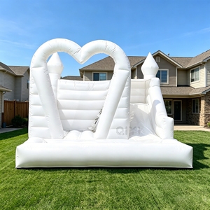 <b>Inflatable</b> <b>Bouncer</b> Commercial Bouncy Castle White Bounce House PVC <b>Inflatable</b> Castle Jumping House for Kids - Product Image 1