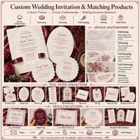 Invitación de Papel de Algodón con Relieve 3D Qiaohan, Estilo Personalizado, Cartulina de Color, Impresión Tipográfica en Relieve para Boda en el Bosque