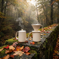 Ensemble de presse à café manuelle portable en acier inoxydable Tinry avec sac, petit MOQ, pour camping, pique-nique, toutes saisons