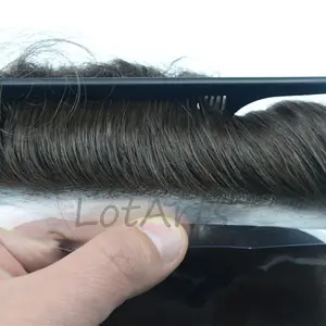 Hair Toupee For Men 6 Inches 8"x10" In Stock All Thin PU Base Toupee For Men Dark Brown Human Hair Piece In Stock
