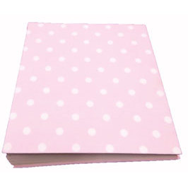 ALBUM FOTOGRAFICO POIS BIANCO SU ROSA - ALBUM FOTOGRAFICO CON POZZUOLI BIANCHI SU ROSA - Product Image 1