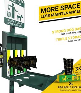 <span class=keywords><strong>Mini</strong></span> metallo Pet Waste Station con triplo deposito di cane sacchetto di cacca Dispenser e segno di giardinaggio forniture tra cui cani sacchetti di cacca - Product Image 4
