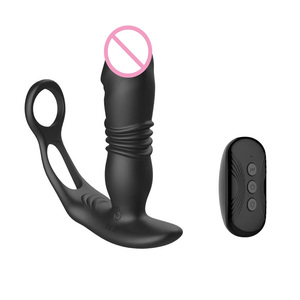 Plug Anale Telescopico con Telecomando e Anello Penieno Vibrante, Massaggiatore Prostatico per Ritardare l'Eiaculazione, <span class=keywords><strong>Vibratore</strong></span> Anale <span class=keywords><strong>Maschile</strong></span> - Product Image 5