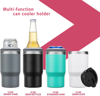 Vente flash : seau à glace de 12 oz et 14 oz, double paroi, isolé sous vide, en acier inoxydable 304, refroidisseur de canettes de bière avec couvercle de transport