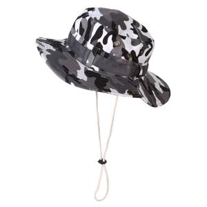 Breathable Camouflage <strong>Boonie</strong> Hat with Under Chin Rope Outdoor Jungle Hat with Eyelets for Summer Fishing Ski Cycling Daily Use - Product Image 2