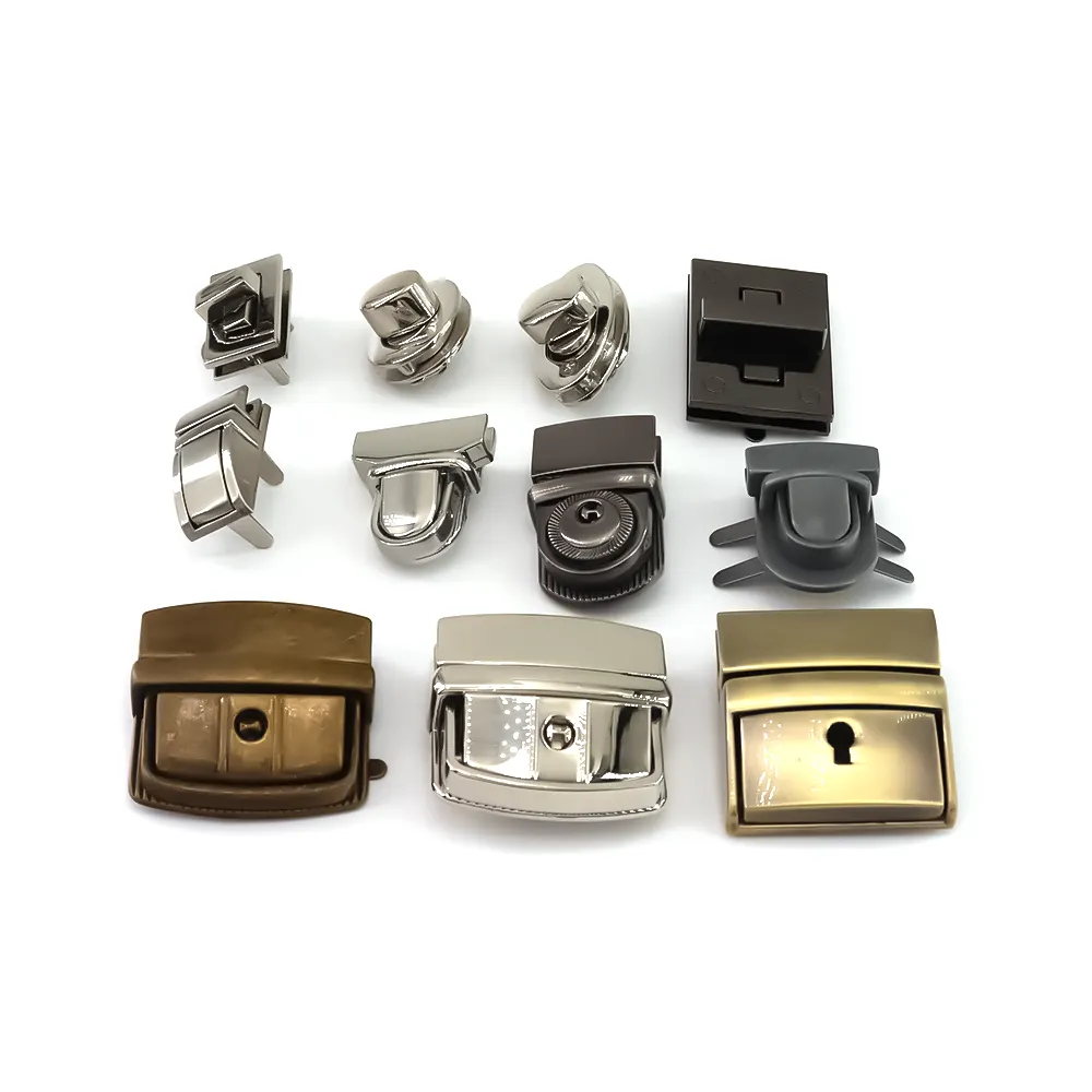 Custom Sizes Colors Strong Durable Rustless Metal Bag Purse Lock Handbag Lock Turn Twist Lock