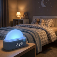 Machine à sons futuriste, lumière de réveil supérieure avec technologie avancée d'aide au sommeil, lampe de chevet innovante, unité de bruit blanc