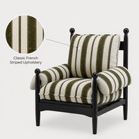 Fauteuil d'appoint Chiwu rétro français pour salon, balcon, chambre à coucher, fauteuil de loisirs luxueux rembourré