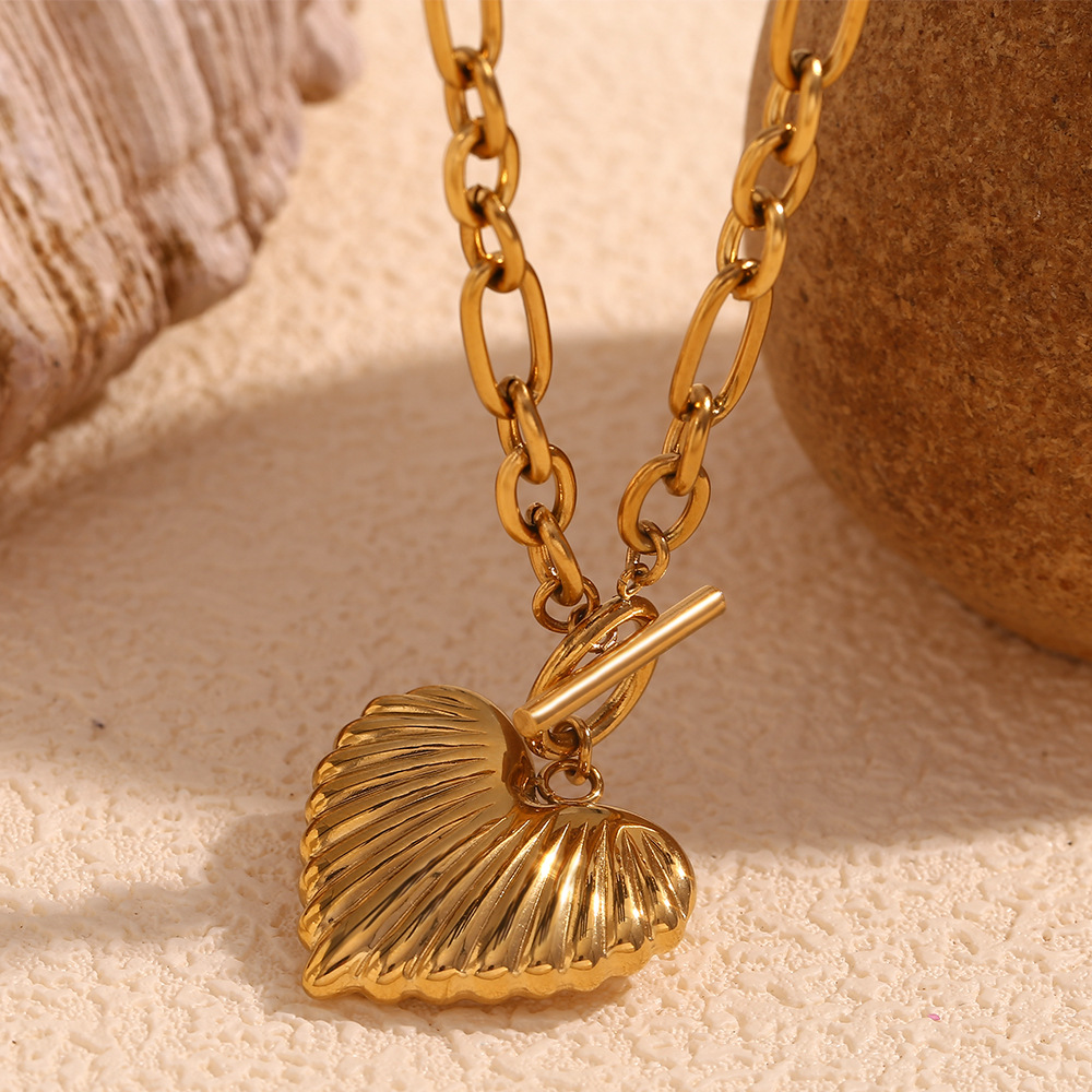 TINGN Collana A Cuore Placcato Oro 14K Per Donna - Lunghezza Regolabile 43 Cm - Elegante E Ipoallergenica