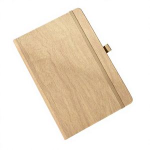 Carnet A5 en bois tendre, couverture rigide, élastique, grain de bois, agenda de haute qualité, logo personnalisé pour entreprise, cadeaux d'affaires - Product Image 1