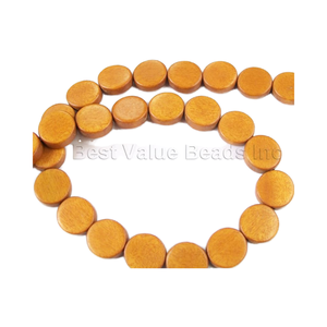 Cuentas de Madera, Planas y Redondas, 5x15mm, Madera, E3, Componentes para Accesorios de Moda - Product Image 1