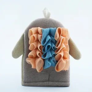Venta caliente de alta calidad lindo colorido Animal forma guantes de baño niños Baby Shower esponja de baño de lufa